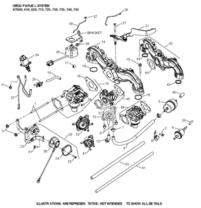 Kt740-3097 Fuel System Diagram and Parts List for KT740-3097  Cub Cadet Lawn Tractor